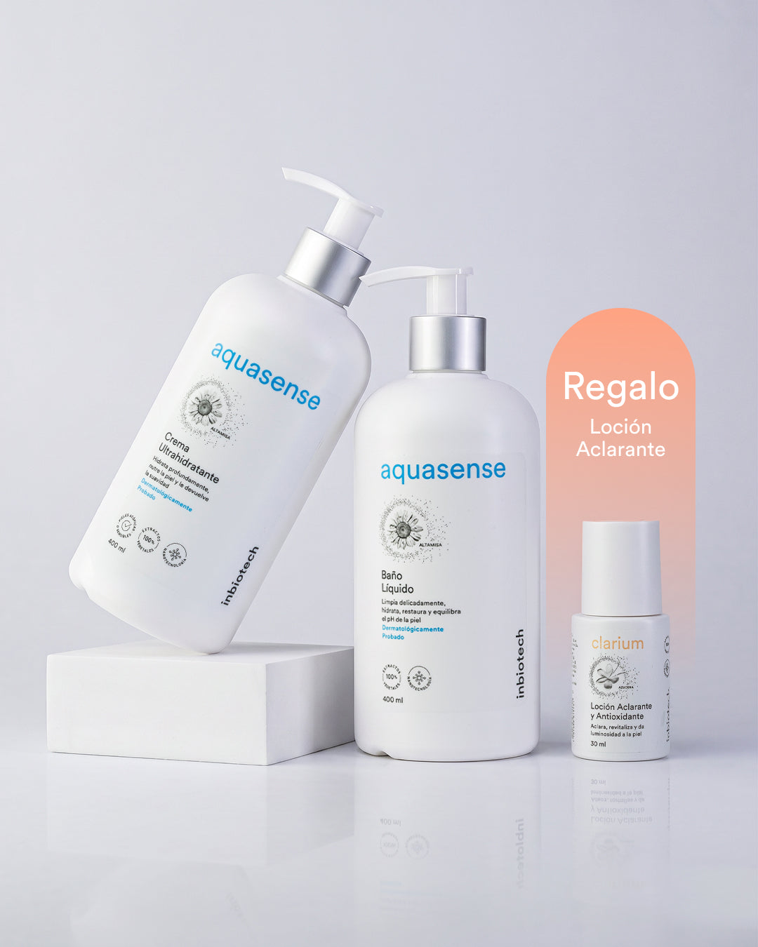Aquasense baño + Aquasense crema + gratis Clarium