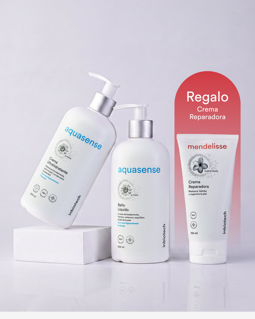Aquasense baño + Aquasense crema + Gratis Mendelisse